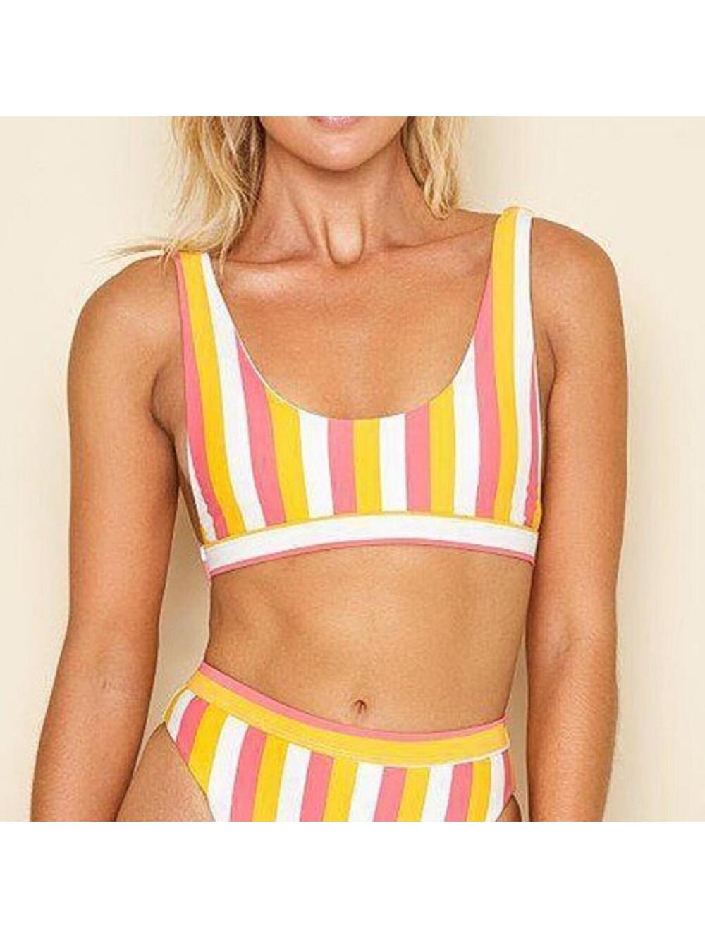 Dippin' Daisy's Pink and Yellow Striped Bikini